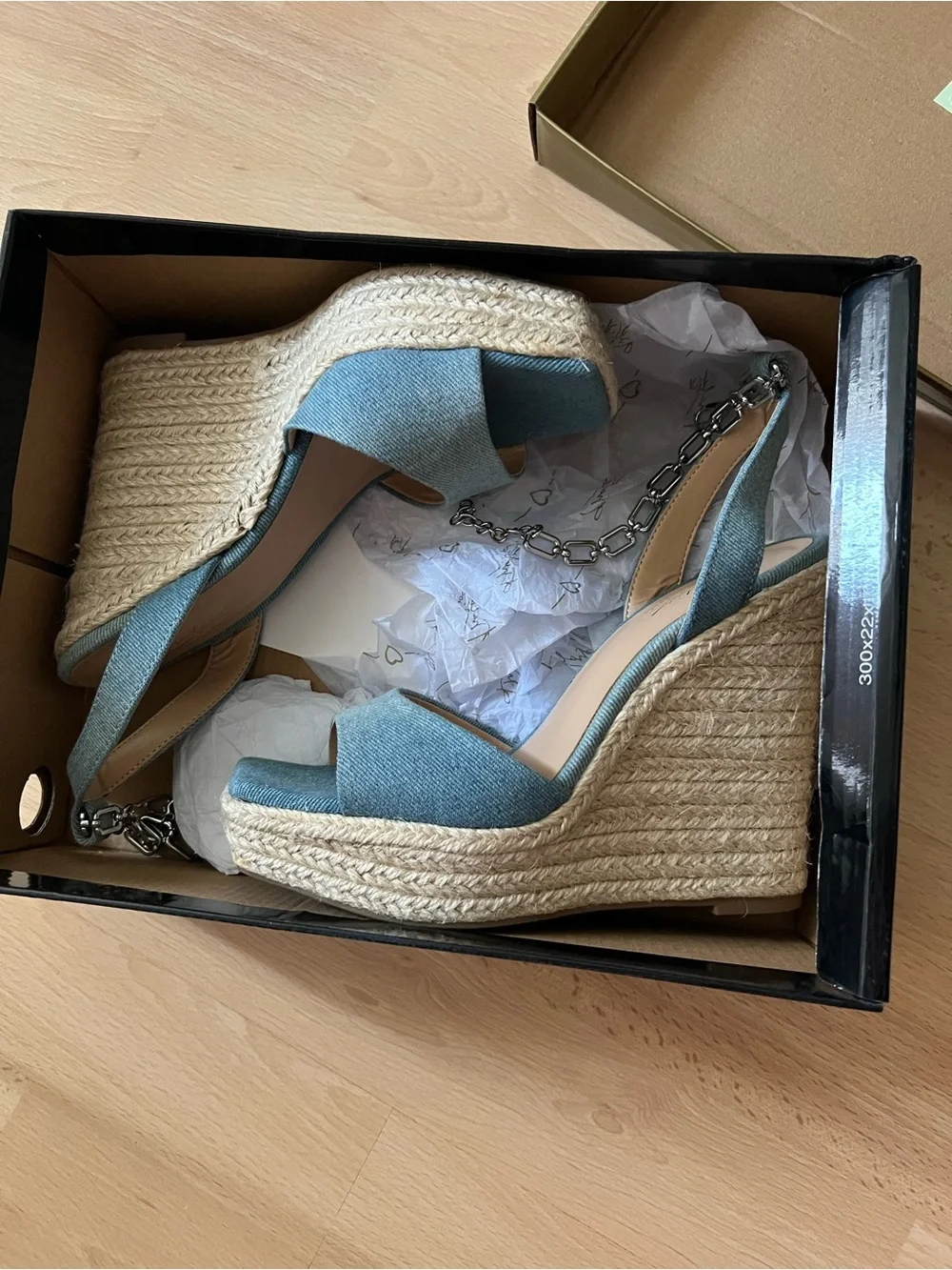 Thalia Sodi Light Blue Espadrille Platform Slingback Wedges